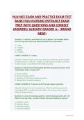 NLN NEX EXAM AND PRACTICE EXAM TEST &NewLine;BANK&vert; NLN NURSING ENTRANCE EXAM &NewLine;PREP WITH QUESTIONS AND CORRECT &NewLine;ANSWERS&sol; ALREADY GRADED A&plus; &lpar;BRAND &NewLine;NEW&excl;&rpar; 