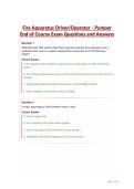 Fire Apparatus Driver&sol;Operator - Pumper&NewLine;End of Course Exam Questions and Answers