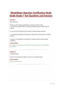 WasteWater Operator Certification Study&NewLine;Guide Grade 1 Test Questions and Answers