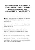 ASVAB MEPS EXAM WITH COMPLETE&NewLine;QUESTIONS AND CORRECT VERIFIED&NewLine;ANSWERS ALREADY &plus; 100&percnt;&NewLine;GUARANTEED TO PASS CONCEPTS