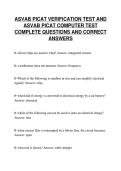 ASVAB PICAT VERIFICATION TEST AND&NewLine;ASVAB PICAT COMPUTER TEST&NewLine;COMPLETE QUESTIONS AND CORRECT&NewLine;ANSWERS