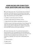 ASWB BACHELORS EXAM STUDY&NewLine;PACK QUESTIONS AND SOLUTIONS