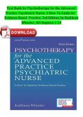Test Bank for Psychotherapy for the Advanced&NewLine;Practice Psychiatric Nurse&colon; A How-To Guide for&NewLine;Evidence-Based Practice&comma; 3rd Edition&comma; by Kathleen&NewLine;Wheeler&comma; All Chapters 1-24