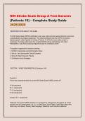 NIH Stroke Scale Group A Test Answers &NewLine;&lpar;Patients 16&rpar; &ndash; Complete Study Guide &NewLine;2025&sol;2026
