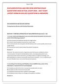 DOCUMENTATION AND RECORD KEEPING EXAM &NewLine;QUESTIONS 2026 ACTUAL EXAM 2026 &ndash; 2027 EXAM &NewLine;LATEST VERSION SOLVED QUESTIONS & ANSWERS