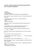 FCS 255 - BRAVE & BOLD DIALOGUES QUESTIONS WITH VERIFIED ANSWERS
