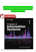 TEST BANK for Principles of Information Systems&comma;&NewLine;14th Edition&comma; by Ralph Stair and George Reynolds&NewLine;All Chapters Completed