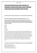 INFECTION PREVENTION AND CONTROL IN &NewLine;MATERNITY EXAM QUESTIONS LATEST VERSION &NewLine;QUESTIONS AND ANSWERS 2026 EDITION