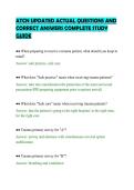 ATCN UPDATED ACTUAL QUESTIONS AND&NewLine;CORRECT ANSWERS COMPLETE STUDY&NewLine;GUIDE