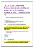 Certified Escalator Maintenance &NewLine;Technician Exam Questions And Correct &NewLine;Answers &lpar;Verified Answers&rpar; Plus &NewLine;Rationales 2026 Q&A &vert; Instant Download &NewLine;Pdf 