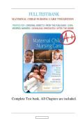 TEST BANK -- MATERNAL CHILD NURSING CARE 7TH EDITION BY SHANNON E&period; PERRY HOCKENBERRY&comma; &comma; KITTY CASHION&period; CHAPTER 1 - 49&period; ALL CHAPTERS INCLUDED&period;&NewLine;