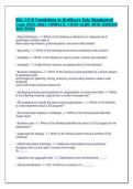 WGU C810 Foundations in Healthcare Data Management&NewLine;Exam 2026&sol;2027 COMPLETE STUDY GUIDE WITH VERIFIED&NewLine;SOLUTIONS