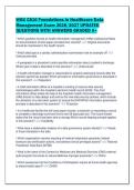 WGU C810 Foundations in Healthcare Data&NewLine;Management Exam 2026&sol;2027 UPDATED&NewLine;QUESTIONS WITH ANSWERS GRADED A&plus;
