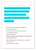 Board of Professional Engineers &lpar;BPE&rpar; Practice Exam &lpar;2025&ndash;2026&rpar; &ndash; Questions&comma; Verified Answers&comma; and Rationales