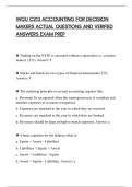 WGU C213 ACCOUNTING FOR DECISION MAKERS EXAM Q&A STUDY GUIDE AND PRACTICE QUESTIONS&lpar;PACKAGE DEAL&rpar;