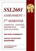 SSL2601 ASSIGNMENT 1 SEMESTER 2 2026 - COMPLETE ANSWERS