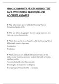 NR442 COMMUNITY HEALTH NURSING TEST&NewLine;BANK WITH VERIFIED QUESTIONS AND&NewLine;ACCURATE ANSWERS