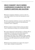 NR442 COMMUNITY HEALTH NURSING&NewLine;COMPREHENSIVE EXAMINATION TEST WITH&NewLine;COMPLETE QUESTIONS AND SOLUTIONS