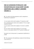 NUR 631 ADVANCED PHYSIOLOGY AND&NewLine;PATHOPHYSIOLOGY EXAM SCRIPT SOLVED&NewLine;QUESTIONS AND CORRECT ANSWERS&NewLine;GRADED A&plus;