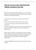 BSN 366 ACTUAL EXAM QUESTIONS AND&NewLine;VERIFIED ANSWERS EXAM PREP