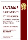 IND2601 ASSIGNMENT 1 SEMESTER 2 2026 - COMPLETE ANSWERS 