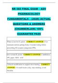 NR 565 FINAL EXAM &ndash; ADV  PHARMACOLOGY  FUNDAMENTALS &ndash; &lpar;2026&rpar; ACTUAL  QUESTIONS & ANSWERS  &lpar;CHAMBERLAIN&rpar; 100&percnt;  GUARANTEE PASS  