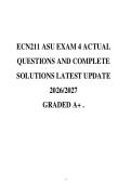ECN211 ASU EXAM 4 ACTUAL&NewLine;QUESTIONS AND COMPLETE&NewLine;SOLUTIONS LATEST UPDATE&NewLine;2026&sol;2027&NewLine;GRADED A&plus; &period;