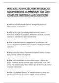 NURS 6501 ADVANCED PATHOPHYSIOLOGY&NewLine;COMPREHENSIVE EXAMINATION TEST WITH&NewLine;COMPLETE QUESTIONS AND SOLUTIONS