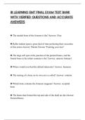 JB LEARNING EMT FINAL EXAM TEST BANK&NewLine;WITH VERIFIED QUESTIONS AND ACCURATE&NewLine;ANSWERS&NewLine;