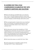 JB LEARNING EMT FINAL EXAM&NewLine;COMPREHENSIVE EXAMINATION TEST WITH&NewLine;COMPLETE QUESTIONS AND SOLUTIONS