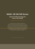 NR 566 FNP REVIEW ACTUAL EXAM 2026&sol;2027 &vert; Advanced Pharmacology for Care of the Family &vert; Verified Q&A &vert; Chamberlain &vert; Pass Guaranteed - A&plus; Graded&NewLine;&NewLine;