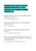 PROPERTY AND CASUALTY ACTUAL&NewLine;EXAMINATION SCRIPT 2026 FULL&NewLine;QUESTIONS AND CORRECT ANSWERS&NewLine;VERIFIED PASS