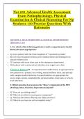Nur 631 Advanced Health Assessment &NewLine;Exam Pathophysiology&comma; Physical &NewLine;Examination & Clinical Reasoning For Np &NewLine;Students 150 Practice Questions With &NewLine;Rationales 