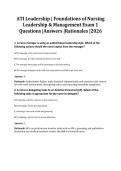 ATI Leadership &vert; Foundations of Nursing&NewLine;Leadership & Management Exam 1&NewLine;Questions &vert;Answers &vert;Rationales &vert;2026&NewLine;