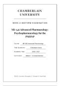 NR 546 MIDTERM EXAM ACTUAL 2026&sol;2027 &vert; Advanced Psychopharmacology for PMHNP &vert; Verified Q&A &vert; Chamberlain &vert; Pass Guaranteed - A&plus; Graded&NewLine;&NewLine;