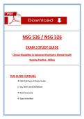 NSG 526 Exam 3 Study Guide Clinical Modalities in Advanced Psychiatric Mental Health Nursing Practice &lpar;Latest 2026&sol;2027 Update&rpar; Actual Questions and Answers Guarantee Pass - Wilkes