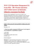 WGU C215 Operations Management OA  Exam 2026 &ndash; 300 &plus;Practice Questions  with Verified Answers & Rationales  &lpar;Objective Assessment Test Bank&rpar;