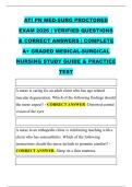 ATI PN MED-SURG PROCTORED &NewLine;EXAM 2026 &vert; VERIFIED QUESTIONS &NewLine;& CORRECT ANSWERS &vert; COMPLETE &NewLine;A&plus; GRADED MEDICAL-SURGICAL &NewLine;NURSING STUDY GUIDE & PRACTICE &NewLine;TEST 