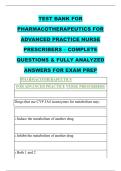 TEST BANK FOR &NewLine;PHARMACOTHERAPEUTICS FOR &NewLine;ADVANCED PRACTICE NURSE &NewLine;PRESCRIBERS &ndash; COMPLETE &NewLine;QUESTIONS & FULLY ANALYZED &NewLine;ANSWERS FOR EXAM PREP 