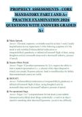 PROPHECY ASSESSMENTS - CORE&NewLine;MANDATORY PART I AND A&plus;&NewLine;PRACTICE EXAMINATION 2026&NewLine;QUESTIONS WITH ANSWERS GRADED&NewLine;A&plus;&NewLine;