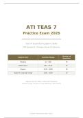 ATI TEAS 7 TEST BANK 2026 &vert; 5 Versions with Correct Answers &vert; Complete PDF Study Guide &vert; Pass Guaranteed - A&plus; Graded&NewLine;&NewLine;
