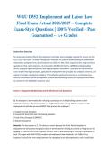 WGU D352 Employment and Labor Law Final Exam Actual 2026&sol;2027 &ndash; Complete Exam-Style Questions &vert; 100&percnt; Verified &ndash; Pass Guaranteed &ndash; A&plus; Graded&NewLine;
