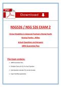Wilkes NSG 526 Exam 2 &ndash; Clinical Modalities in Advanced Psychiatric Mental Health Nursing Practice &lpar;Latest 2026&sol;2027 Update&rpar; Actual Questions & Answers&comma; 100&percnt; Guaranteed Pass