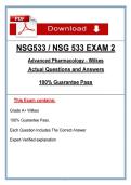 Wilkes NSG533 &sol; NSG 533 Exam 2 &lpar;Latest 2026 &sol; 2027&rpar;&colon; Advanced Pharmacology &vert; Questions and Verified Answers with Rationales &vert; 100&percnt; Correct