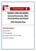 Wilkes NSG533 &sol; NSG 533 Exam 3 &lpar;Latest 2026 &sol; 2027&rpar;&colon; Advanced Pharmacology &vert; Questions and Verified Answers with Rationales &vert; 100&percnt; Correct