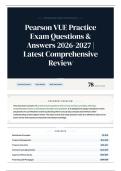 Pearson VUE Practice Exam Questions & Answers 2026-2027 Latest Comprehensive Review