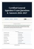 Certified General Appraiser Exam Questions & Answers 2026-2027