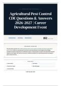 Agricultural Pest Control CDE Questions & Answers 2026-2027 Career Development Event