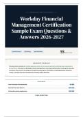 Workday Financial Management Certification Sample Exam Questions & Answers 2026&sol;2027