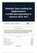 Workday Data Loading for Implementers Certification Questions & Answers 2026&sol;2027